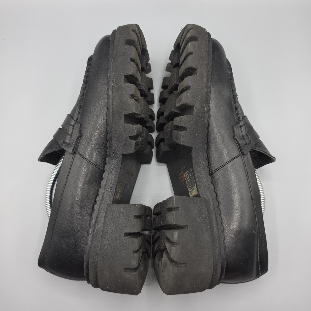 Free People Lyra Penny Loafers Womens 39.5 Black Leather Lug‎ Sole Chunky Retro - Picture 8 of 15
